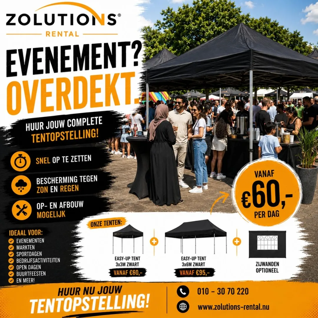 Complete Tentopstelling (vanaf €60,- per dag)