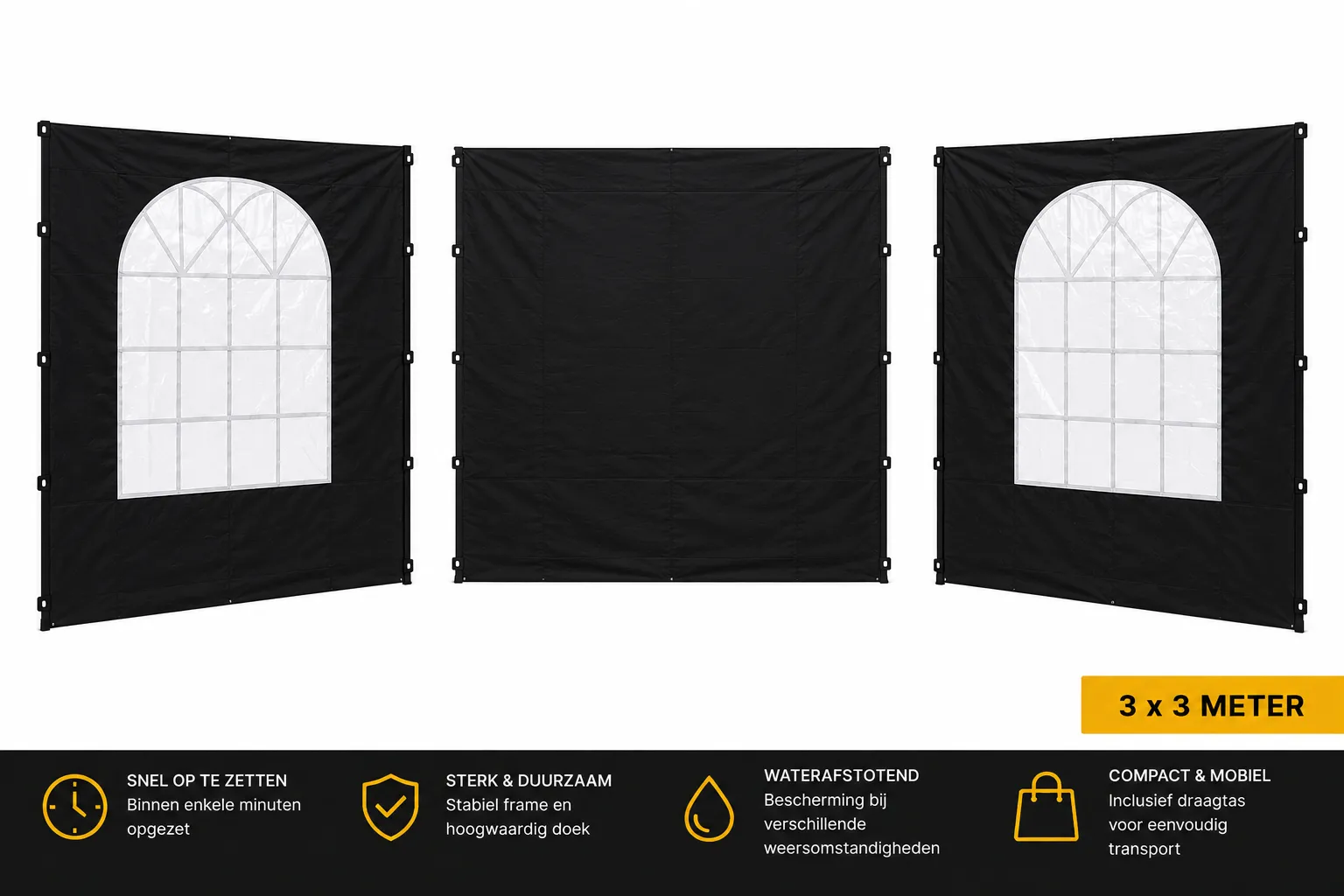 Easy Up partytent 3x3 zijwanden