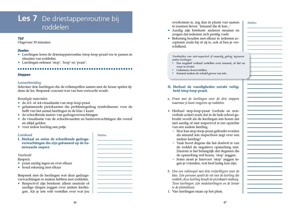 Sociale veiligheidslessen in PBS