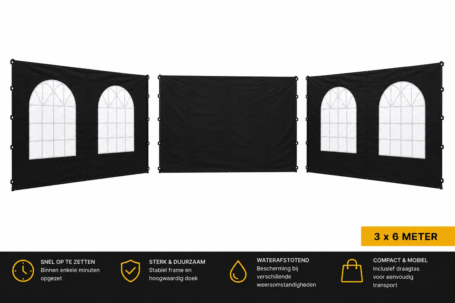 Easy Up partytent 3x6 zijwanden